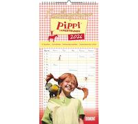 Familienplaner Pippi Langstrumpf 2026 - Familien-Timer 22x45 cm - mit Ferienterminen - 5 Spalten