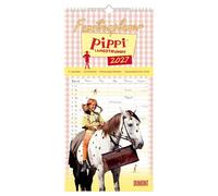 Familienplaner Pippi Langstrumpf 2027: Familienkalender 22x45 cm mit 5 Spalten, Schulferien, Jahresübersicht & fröhlichen Motiven aus Astrid Lindgrens Klassiker, für Familien