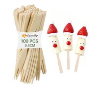 Family 100 Piezas Pinchos Bambú, Pinchos Parrilla, Palos de Bambú Para Tapas, Grill, Buffet, Frutas, Hoguera y Manualidades, Tamaño 8.8 cm