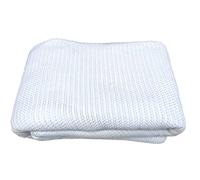 Family Bedding Manta Celular de algodón Blanco, tamaño King, Manta térmica Ligera Reversible, diseño Tradicional Suave (230 x 260 cm)