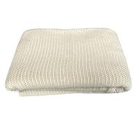 Family Bedding Manta Celular de algodón Crema - Cama Doble | Manta térmica Ligera Reversible | Diseño Tradicional Suave (230 x 230 cm)