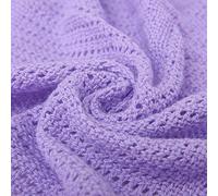 Family Bedding Manta Celular Morada para Cama Doble, Manta Celular de algodón para Adultos, Manta de Cama Grande, Reversible, Ligera, térmica, Suave, Tradicional (230 x 230 cm)