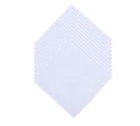 Family Bedding Paquete de 12 pañuelos de satén para hombre, 100% algodón, color blanco, 40 x 40 cm