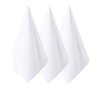 Family Bedding Paquete de 12 pañuelos para mujer, 100% algodón, color blanco liso, con borde de rayas satinadas
