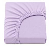Family Bedding Sábana Bajera Ajustable de Bolsillo Profundo, 100% algodón Jersey, Color Lila, tamaño King