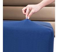Family Bedding - Sábana bajera ajustable para cama individual (100% algodón, 100 x 200 cm), color azul marino
