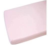 Family Bedding Sábana Bajera Ajustable para Cuna de 90 x 40 cm, algodón, sábana Bajera de Punto Suave, hipoalergénica, elástica, Transpirable, Paquete Individual, Color Rosa