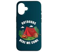 Family Camping Vacation Nature Trip - Outdoors Here We Come Carcasa para iPhone 16