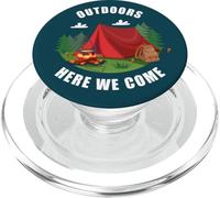 Family Camping Vacation Nature Trip - Outdoors Here We Come PopSockets PopGrip para MagSafe