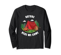 Family Camping Vacation Trip - Nature Here We Come Manga Larga