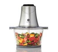 Family Care Picadora Electrica - Trituradora de Alimentos - Picadora de carne - 400 W, 4 Cuchillas Titanium, Vaso Cristal 1,2 L, Picadora Multifunción, Accesorios Aptos Lavavajillas