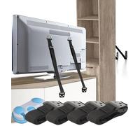 Family Care TV Safety Straps 4 Pack+Gift - Metal Furniture Straps for Baby Proofing - TV Straps Safety for Flat Screen - Earthquake Straps for Bookcases - Furniture Anchors Anti Tip Kit