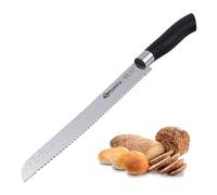Family Cuchillo para Pan 32cm Acero Inoxidable, Hoja Martillada 2.8cm Para Preparación Rápida, Mango Ergonómico y Seguro, Ideal Para Cortes Grandes