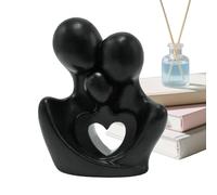 Family Figurines - Abstract Resin Family for Display, 3 Sculpture with Handcrafted Artistic Design, Modern Statue for Living Room Bedroom Bookshelf TV Stand Holiday Decoration, 4.72x2.17x5.91 Inches