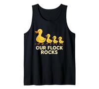Family Funny Matching Group Our Flock Rocks Cute Yellow Duck Camiseta sin Mangas