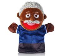 Family Hand Puppets for Kids, Black Plush Hand Puppet Set ，Grandpa