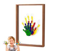 Family Handprint Kit - Hangable Transparent Keepsake Photo Frame | Impression Casting for Baby Shower Nursery, Decorative Home Desk Ornament Memory Gift Parents Kids