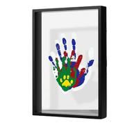 Family Handprint Kit - Transparent Keepsake Frame with Hangable Design | Casting for Baby Shower Nursery, Personalized Photo Home Desk Ornament Gift Parents Children
