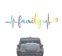 Family Heartbeat Auto Body Rear Window Decorative Decal Wall Sticker