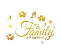 Family is Everything - Calcomanía de pared de acrílico 3D para espejo de pared, frases familiares, refranes familiares, decoración de pared, grandes, inspiradoras para pared, letras (doradas)