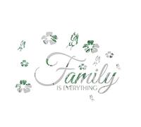 Family is Everything - Calcomanía de pared de acrílico 3D para espejo de pared, frases familiares, refranes familiares, decoración de pared, grandes, inspiradoras para pared, letras (plata)
