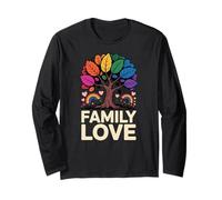 Family Love Unity Is Pride LGBTQ Cita Corazones Manga Larga