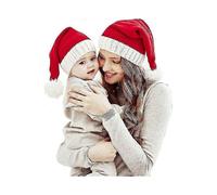 Family Matching Christmas Hat Mother & Baby Knitted Hat Christmas Parent-child Pom Pom Beanie Hat Winter Warmer Santaa Hats Crochet Red, Red