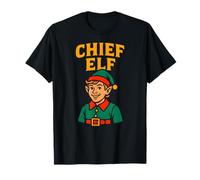 Family Matching Elf Chief Elf Fun Fun Navidad para Hombre Camiseta