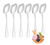 FAMILY Pack 6 Cuchara de Helado 14.4x3CM Acero Inoxidable Diseño Liso, Elegancia y Funcionalidad para Cada Ocasión, Cubiertos de Alta Gama para Hogar y Restaurante