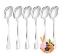 FAMILY Pack 6 Cuchara de Helado 14.4x3CM Acero Inoxidable Diseño Punto, Elegancia y Funcionalidad para Cada Ocasión, Cubiertos de Alta Gama para Hogar y Restaurante