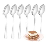 FAMILY Pack 6 Cuchara de Postre 15x3CM Acero Inoxidable Diseño Liso, Elegancia y Funcionalidad para Cada Ocasión, Cubiertos de Alta Gama para Hogar y Restaurante