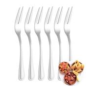 FAMILY Pack 6 Tenedor de Aperitivo 13.3x0.7CM Acero Inoxidable Diseño Línea, Elegancia y Funcionalidad para Cada Ocasión, Cubiertos de Alta Gama para Hogar y Restaurante
