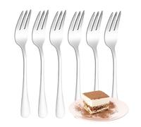 FAMILY Pack 6 Tenedor de Postre 15x1.7CM Acero Inoxidable Diseño Liso, Elegancia y Funcionalidad para Cada Ocasión, Cubiertos de Alta Gama para Hogar y Restaurante