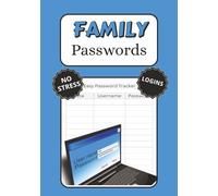 Family Passwords: Personal Password Keeper | No Stress Logins | 7x10 inches, 100 pages| Great Gift Idea (RL Clinks Puzzle Books)