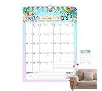 Family Planner Calendar - Wall Hanging Planner Calendar, Durable Wire Binding Design, Stylish Organizational Tool For Homes And Offices, Large Layout Providing Easy Planning, Scheduling And Tracking,