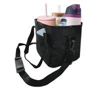 Family Size 4 Compartment Insulated Drink Storage Bag, Reusable Drink Carrier with Adjustable Strap Portable Holder Bag Family Size for Hiking Walking Sports Outings Daily Use