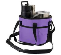 Family Size 4 Compartment Insulated Drink Storage Bag, Reusable Drink Carrier with Adjustable Strap Portable Holder Bag Family Size for Hiking Walking Sports Outings Daily Use