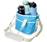Family Size 4 Compartment Insulated Drink Storage Bag, Reusable Drink Carrier with Adjustable Strap Portable Holder Bag Family Size for Hiking Walking Sports Outings Daily Use