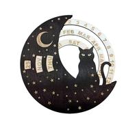 Family Spin Calendar - Wooden Perpetual Circular Calendar | Moon Disk Desk Wall Display with Rotating Date Month Day Markers for Farmhouse Decor, Office, and Handmade Wall Craft Ornament