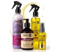 FAMILYCOM - Tratamiento Perfeccionador Capilar. Champú con Extracto de Cebolla + Bifásico Hidratante Nutritivo + Queratina Líquida + Sérum de Argán & Jojoba - Antioxidante, Reparador, Brillo y Fuerza