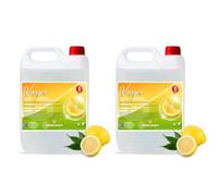 FAMILYCOM. Vinagre de Limpieza Concentrado. 10º de Acidez. Potente Limpiador Multiusos. 100% Natural y Ecológico. Formato 5 Litros. PACK 2.