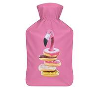 Famished - Botella de agua de goma de flamenco con cubierta de felpa suave, bolsa de agua caliente para invierno, manos y pies, protección contra el frío, 1000 ml