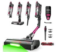 FAMIVAC FV3 Aspiradora sin Cable,Plegable Aspirador Escoba Vertical Potente | 60KPa/50Min,Ligera 1.5KG,Luz LED Detecta Polvo,Cepillo Antienredos,Autoportante,para Suelos,Alfombras,Mascotas y Coche(Lila)