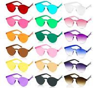 FAMKEEP 18 Pares de Gafas de Fiesta,Gafas sin Bordes,Hippy Gafas de Sol,Gafas de Fiesta de Color,Para Carnaval,de Navidad,Fiesta de Cumpleaños