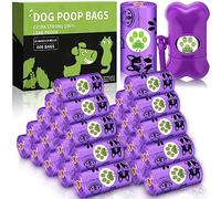FAMKEEP 600 Bolsas Caca Perro con 1 Dispensador, 24 Rollos, Bolsa Extra Gruesa y Fuerte para excrementos, a Prueba de Fugas, Violeta