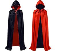 FAMKEEP Capa de con Capucha Unisex,Capa Roja y Negra con Capucha,Disfraz de Halloween para Adultos, Capa de vampiro,para Fiestas Temáticas y Bailes de Máscaras de Halloween (150 cm)