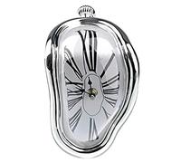 FAMKIT Reloj de Fusión Colgante Reloj de Cuarzo Derretido Regalo de Decoración del Hogar Plata en Forma de L