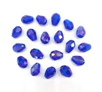 FAMLEAF 50 cuentas de cristal de 10 x 15 mm para hacer joyas, cuentas de l grima con agujero vertical, facetadas, espaciadoras para pulseras y co