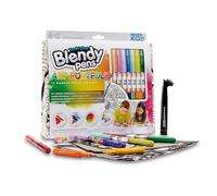 Famosa Blendy Pens, Maletin creativo con rotuladores para hacer degradados, 14 colores con plantillas y un aerografo, para Niños y Niñas de 6 Años o Más, (BLD02101)