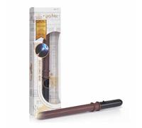 Famosa Harry Potter, Varita Mágica Draco 18 cm con Punta Luminosa, Activa el Botón del Mango para Lanzar Hechizos, Ideal para Duelos, Compatible con App Light Painting Día y Noche, (HRR48000)